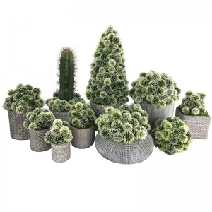 Konstgjord kaktusboll i saftig dekoration för kruka för hem eller kontor